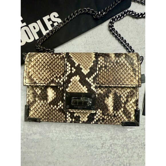NWT The‎ Kooples Small Emily Snakeskin Leather Clutch Wallet with Chain Strap - Picture 3 of 13